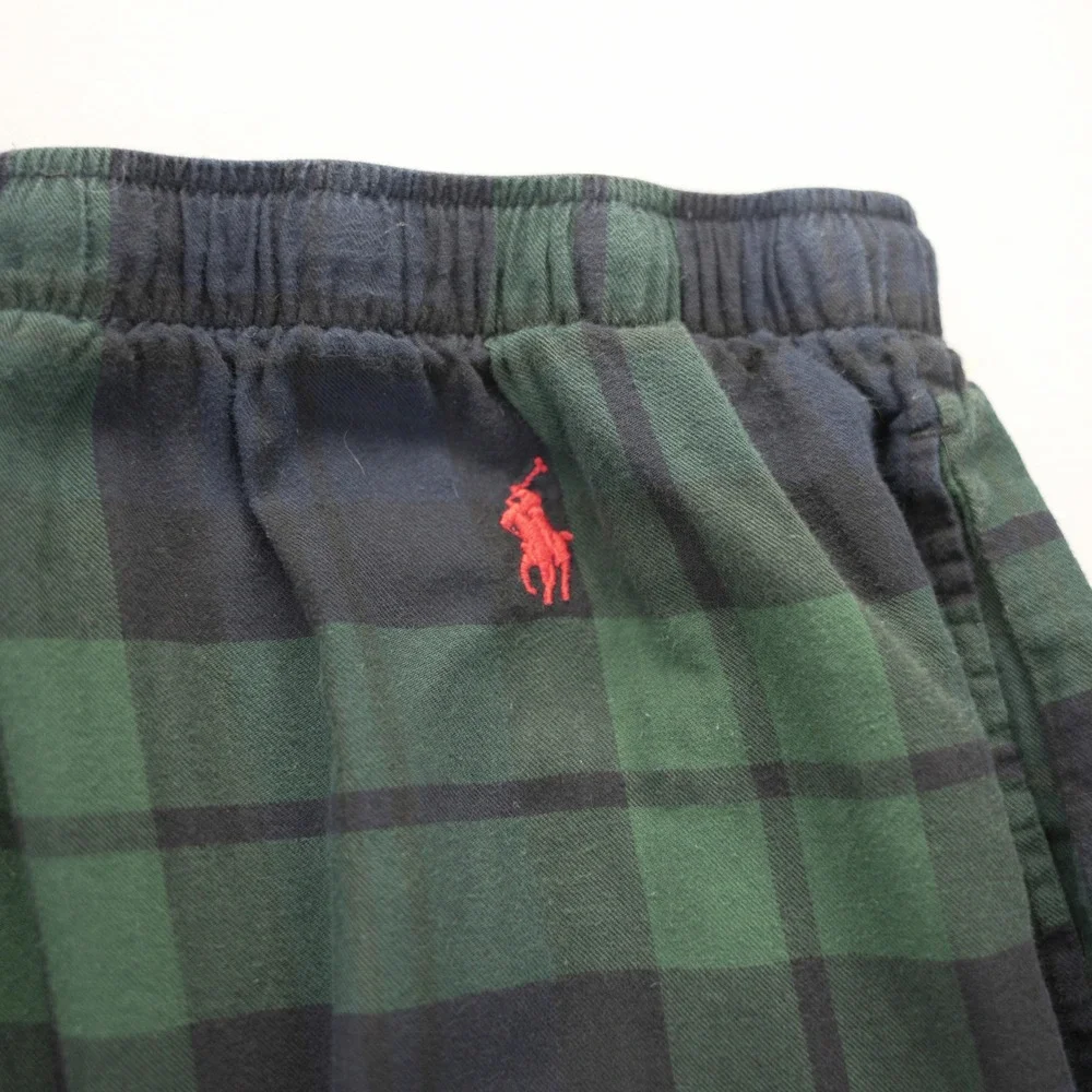 Polo Ralph Lauren Mens Navy Watch Plaid Pajama Pants Green Blue 2XL Tall 2XT‎
